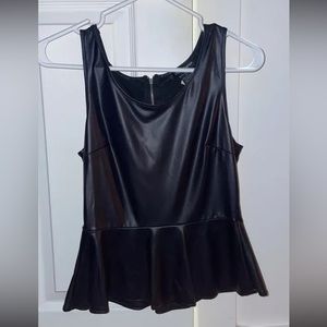 Faux leather pelpum top